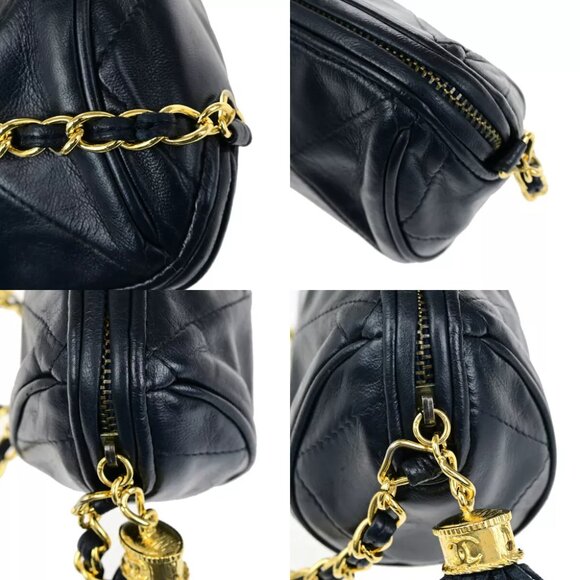 CHANEL CC Matelasse Tassel Chain Mini Shoulder Bag Leather BE GHW VTG 653RK830 - Picture 15 of 16